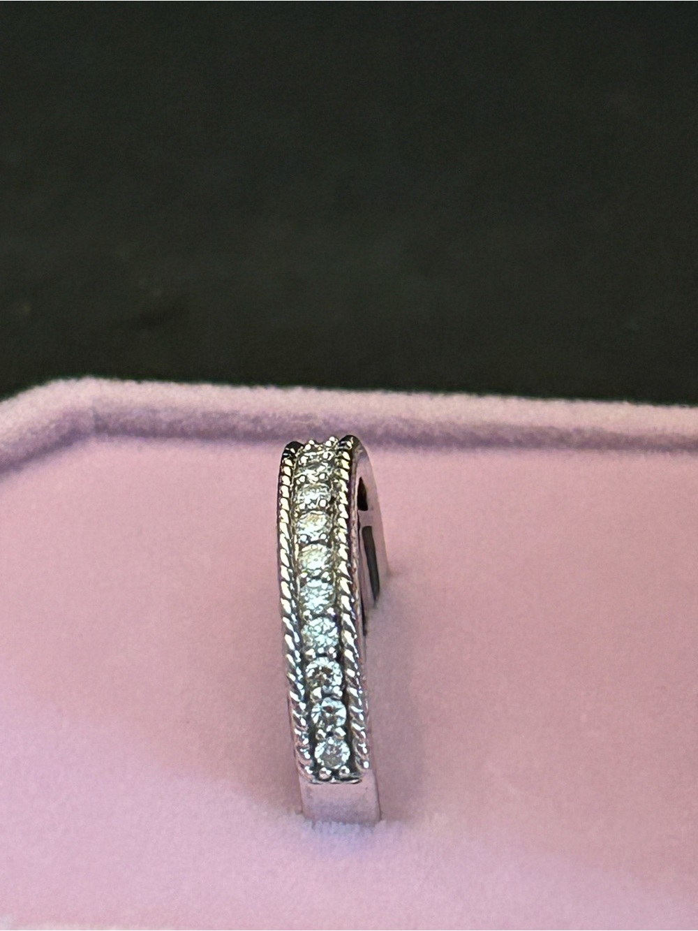 0.33CTW Lab-Grown White Diamond Band Ring Rhodium over 925 Sterling Silver Sz9 - Picture 4 of 10